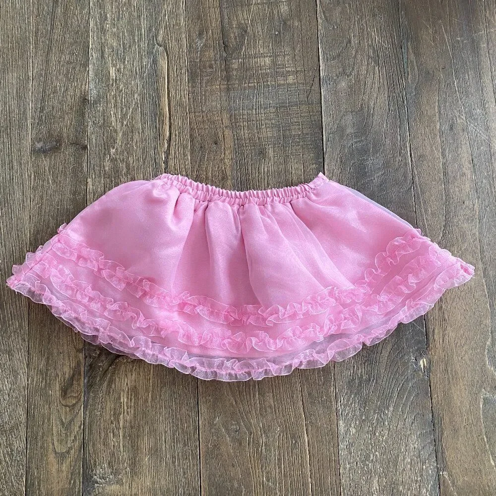 Baby Gymboree Tutu Skirt Pink Lace Size 0-3 Months NWT Pull On